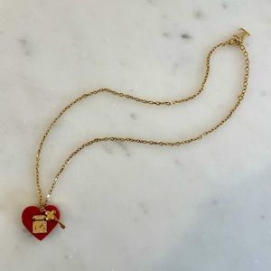 Louis Vuitton Pink Heart Locket and Key Necklace